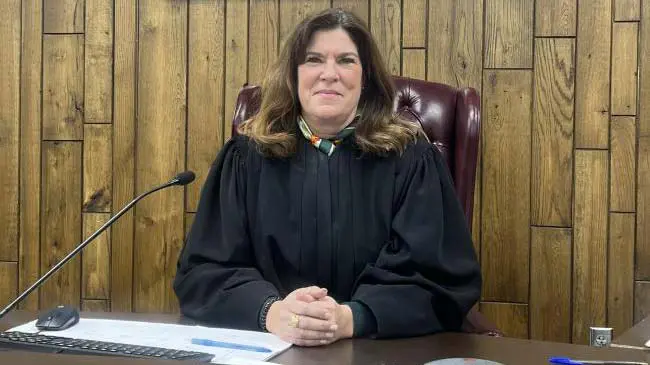 Judge at desk
