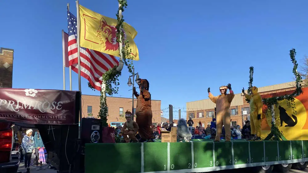 Parade winners on a float